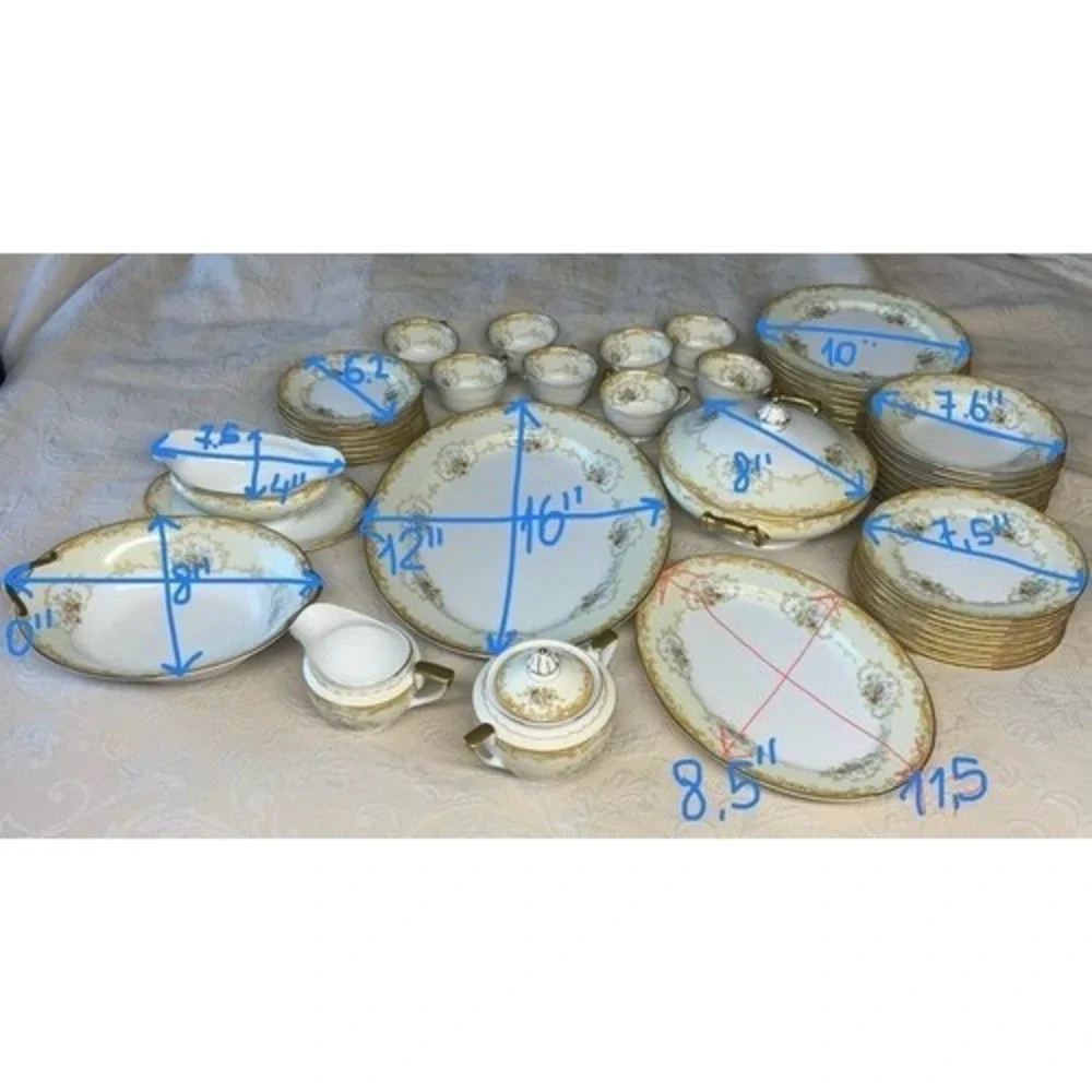 VTG Antique‎ Noritake N130 45 Pieces Place Setting Dinnerware Japan Bone China